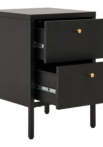 HOUSE NORDIC Dalby kommode, m. 2 skuffer - sort stl (40x40)