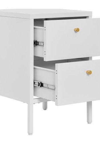 HOUSE NORDIC Dalby kommode, m. 2 skuffer - hvid stl (40x40)