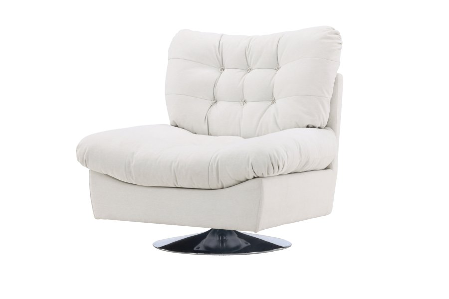 VENTURE DESIGN Florens lnestol - offwhite polyester og krom stl