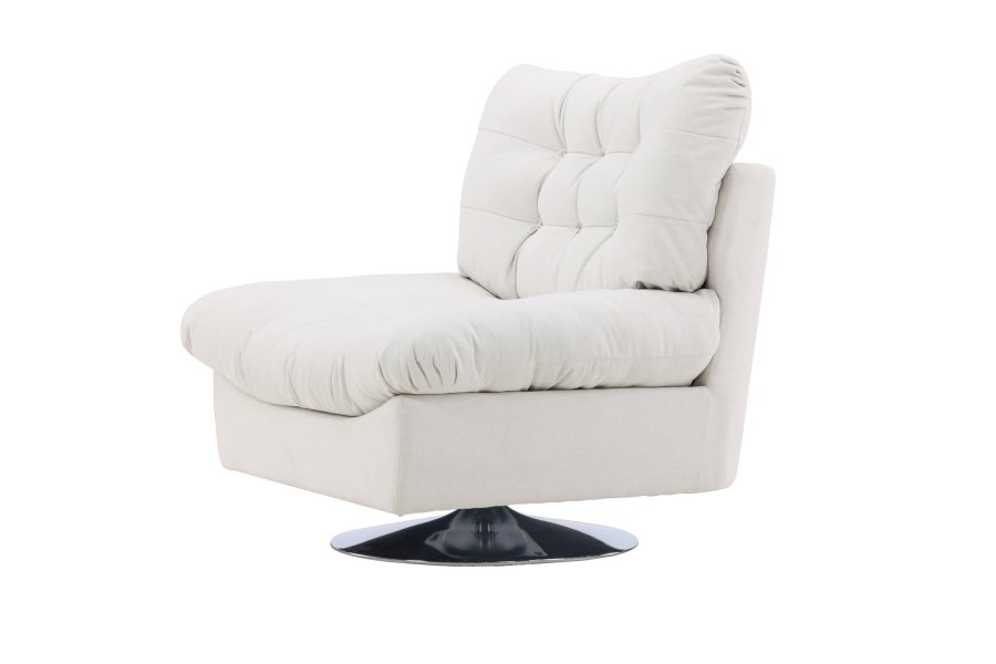 VENTURE DESIGN Florens lnestol - offwhite polyester og krom stl