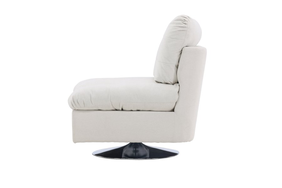 VENTURE DESIGN Florens lnestol - offwhite polyester og krom stl