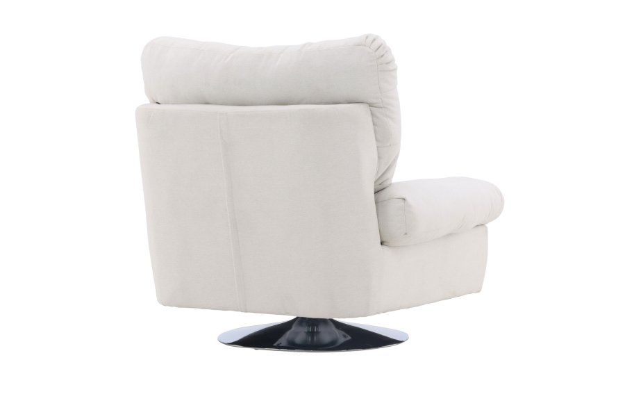 VENTURE DESIGN Florens lnestol - offwhite polyester og krom stl