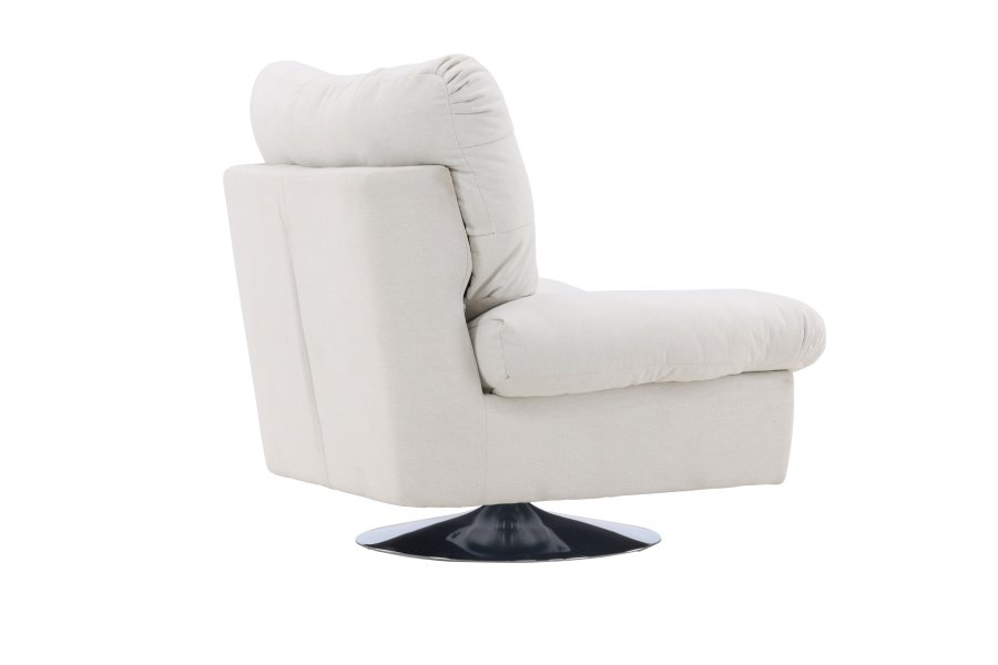 VENTURE DESIGN Florens lnestol - offwhite polyester og krom stl