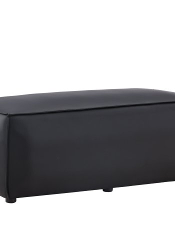 VENTURE DESIGN Palmero puf, rektangulr - mat sort PU og MDF (119x59)