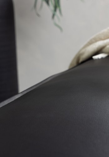 VENTURE DESIGN Palmero puf, rektangulr - mat sort PU og MDF (119x59)