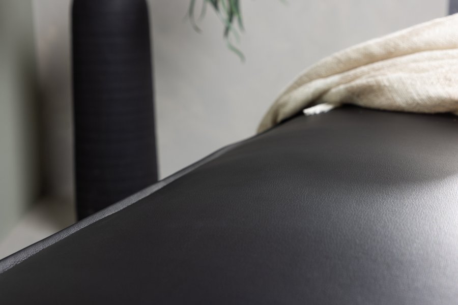 VENTURE DESIGN Palmero puf, rektangulr - mat sort PU og MDF (119x59)