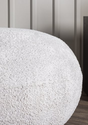 VENTURE DESIGN Bologna puf, rund - lysegr polyester bamsestof og MDF (74)
