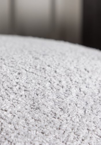 VENTURE DESIGN Bologna puf, rund - lysegr polyester bamsestof og MDF (74)