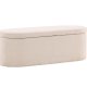 VENTURE DESIGN Potenza puf, m. opbevaring, oval - offwhite polyester (130x50)