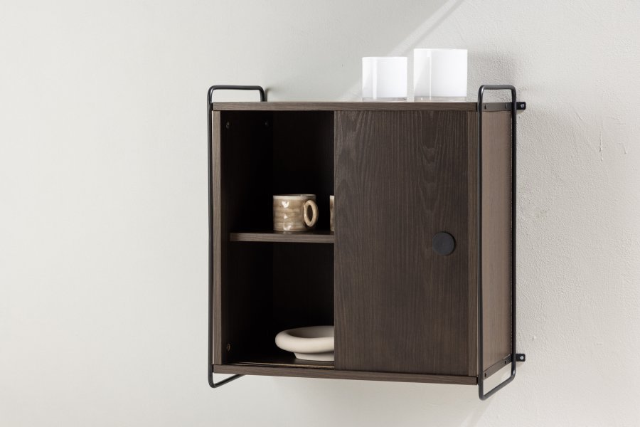 VENTURE DESIGN Paris vgskab, m. 2 skydelger - mocca MDF (61x35x67,8cm)