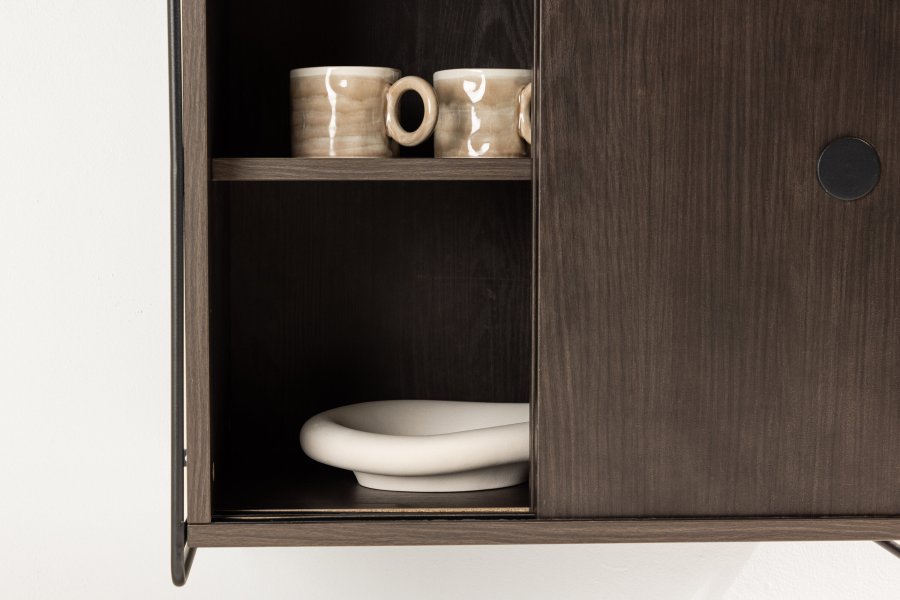 VENTURE DESIGN Paris vgskab, m. 2 skydelger - mocca MDF (61x35x67,8cm)