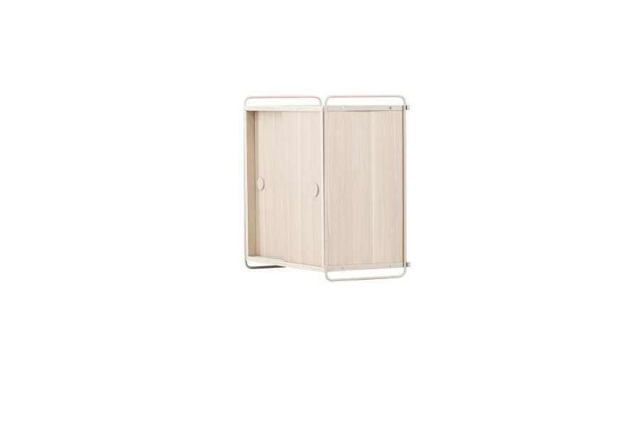 VENTURE DESIGN Paris vgskab, m. 2 skydelger - hvidvasket MDF (61x35x67,8cm)