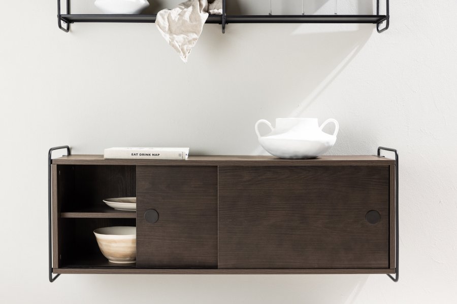 VENTURE DESIGN Paris vgskab, m. 2 skydelger - mocca MDF (61x35 (121x35x48cm)