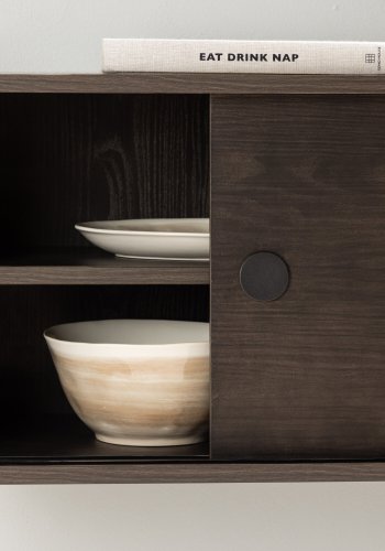 VENTURE DESIGN Paris vgskab, m. 2 skydelger - mocca MDF (61x35 (121x35x48cm)