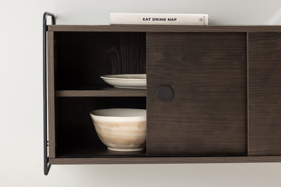 VENTURE DESIGN Paris vgskab, m. 2 skydelger - mocca MDF (61x35 (121x35x48cm)