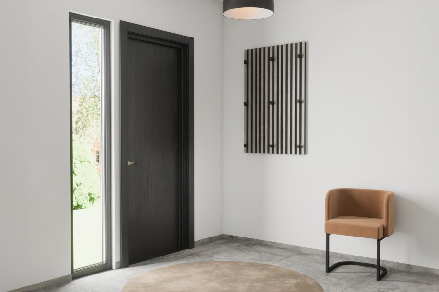 VENTURE DESIGN Nimes vgpanel, rektangulr - hvidvasket/sort melamin MDF (73x3x114)