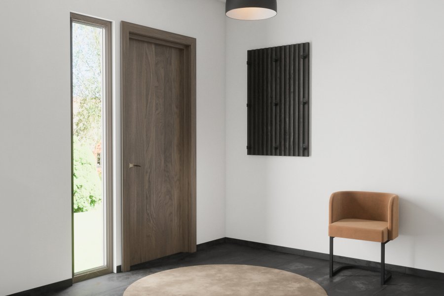 VENTURE DESIGN Nimes vgpanel, rektangulr - mocca/sort melamin MDF (73x3x114)