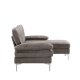 VENTURE DESIGN Remis 3 pers. sofa, m. chaiselong - lysegr stof og metal