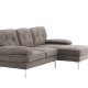 VENTURE DESIGN Remis 3 pers. sofa, m. chaiselong - lysegr stof og metal