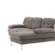 VENTURE DESIGN Remis 3 pers. sofa, m. chaiselong - lysegr stof og metal