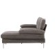 VENTURE DESIGN Remis 3 pers. sofa, m. chaiselong - lysegr stof og metal
