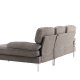 VENTURE DESIGN Remis 3 pers. sofa, m. chaiselong - lysegr stof og metal