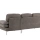 VENTURE DESIGN Remis 3 pers. sofa, m. chaiselong - lysegr stof og metal