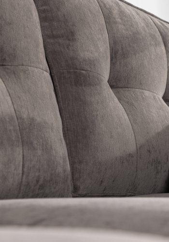 VENTURE DESIGN Remis 3 pers. sofa, m. chaiselong - lysegr stof og metal