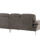 VENTURE DESIGN Remis 3 pers. sofa, m. chaiselong - lysegr stof og metal