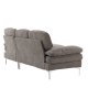VENTURE DESIGN Remis 3 pers. sofa, m. chaiselong - lysegr stof og metal