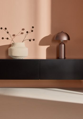 VENTURE DESIGN Frihamn vgskab, m. 2 skuffer - sort MDF