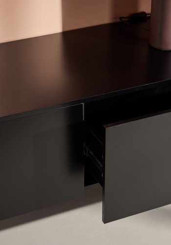 VENTURE DESIGN Frihamn vgskab, m. 2 skuffer - sort MDF