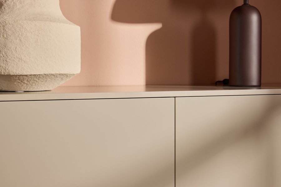 VENTURE DESIGN Frihamn vgskab, m. 2 skuffer - beige MDF