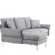 VENTURE DESIGN Toulouse 3 pers. sofa, m. chaiselong - gr stof og metal