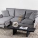 VENTURE DESIGN Toulouse 3 pers. sofa, m. chaiselong - gr stof og metal