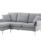 VENTURE DESIGN Toulouse 3 pers. sofa, m. chaiselong - gr stof og metal