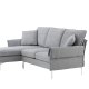 VENTURE DESIGN Toulouse 3 pers. sofa, m. chaiselong - gr stof og metal