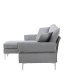 VENTURE DESIGN Toulouse 3 pers. sofa, m. chaiselong - gr stof og metal
