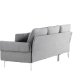 VENTURE DESIGN Toulouse 3 pers. sofa, m. chaiselong - gr stof og metal