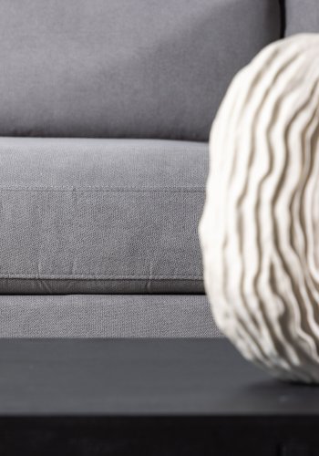 VENTURE DESIGN Toulouse 3 pers. sofa, m. chaiselong - gr stof og metal
