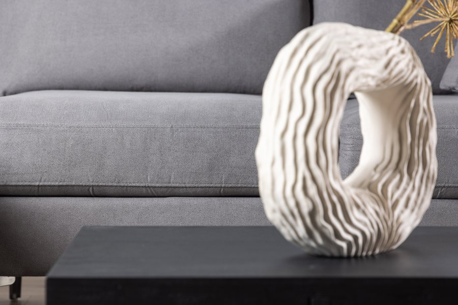 VENTURE DESIGN Toulouse 3 pers. sofa, m. chaiselong - gr stof og metal