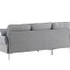 VENTURE DESIGN Toulouse 3 pers. sofa, m. chaiselong - gr stof og metal