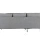 VENTURE DESIGN Toulouse 3 pers. sofa, m. chaiselong - gr stof og metal