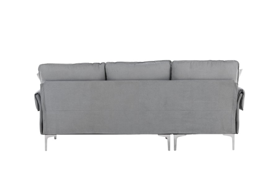 VENTURE DESIGN Toulouse 3 pers. sofa, m. chaiselong - gr stof og metal