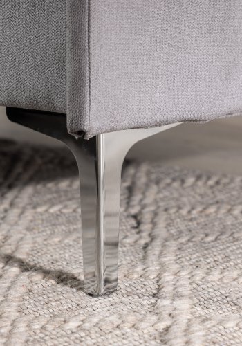 VENTURE DESIGN Toulouse 3 pers. sofa, m. chaiselong - gr stof og metal