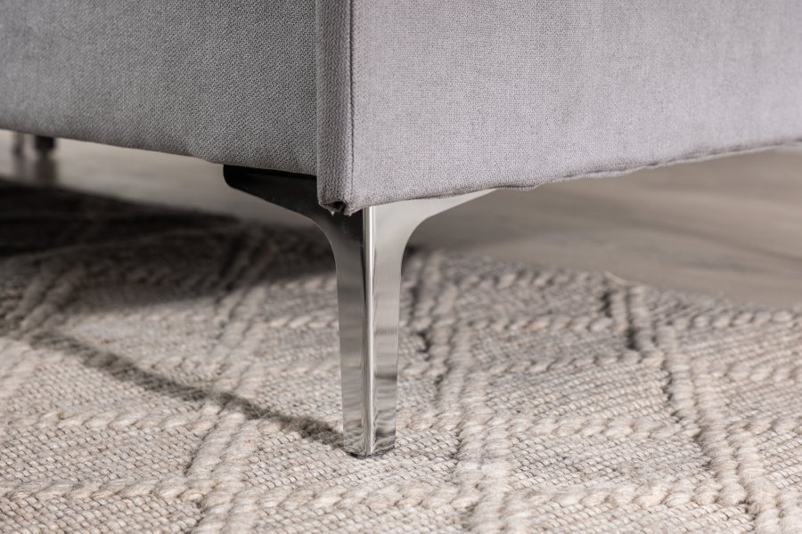 VENTURE DESIGN Toulouse 3 pers. sofa, m. chaiselong - gr stof og metal