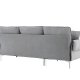VENTURE DESIGN Toulouse 3 pers. sofa, m. chaiselong - gr stof og metal