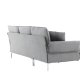 VENTURE DESIGN Toulouse 3 pers. sofa, m. chaiselong - gr stof og metal