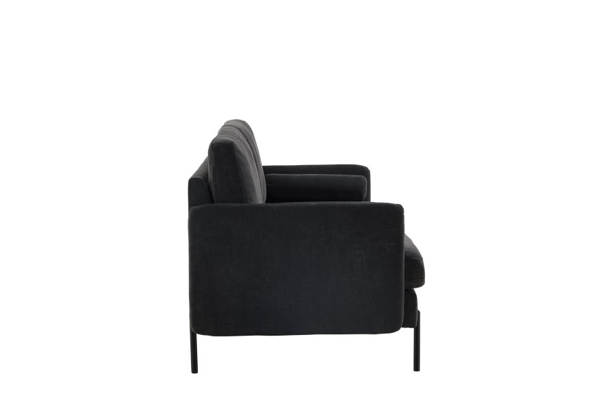 VENTURE DESIGN Antibes 2-pers. sofa - mrkegr velourstof og metal