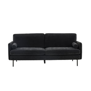 VENTURE DESIGN Antibes 2-pers. sofa - mrkegr velourstof og metal